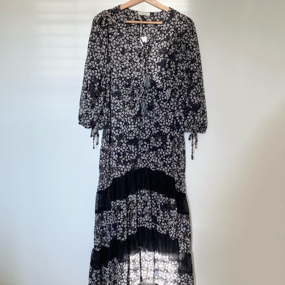 Lovestitch Floral Black and White Maxi Dress